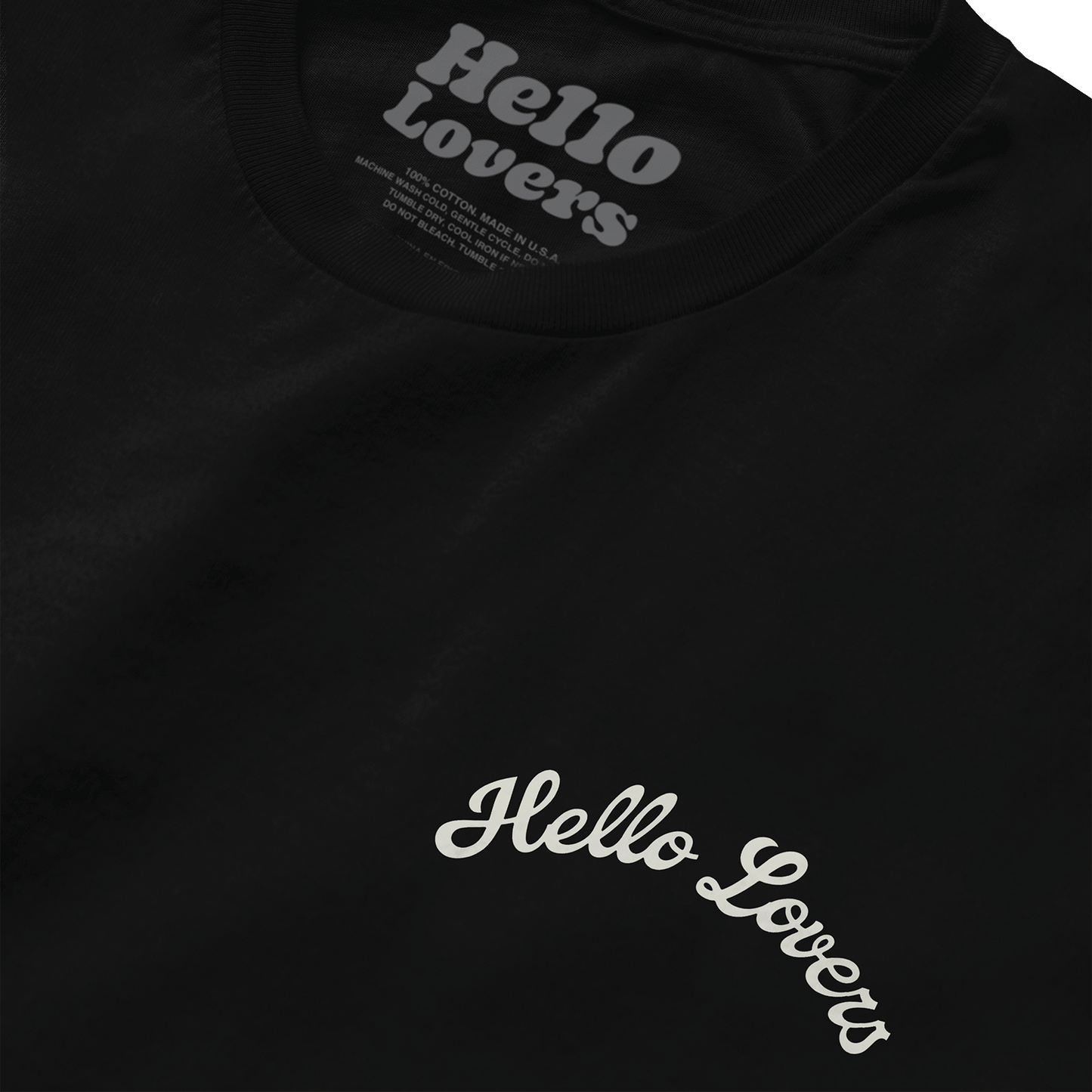Hello Lovers Heart Black Tee